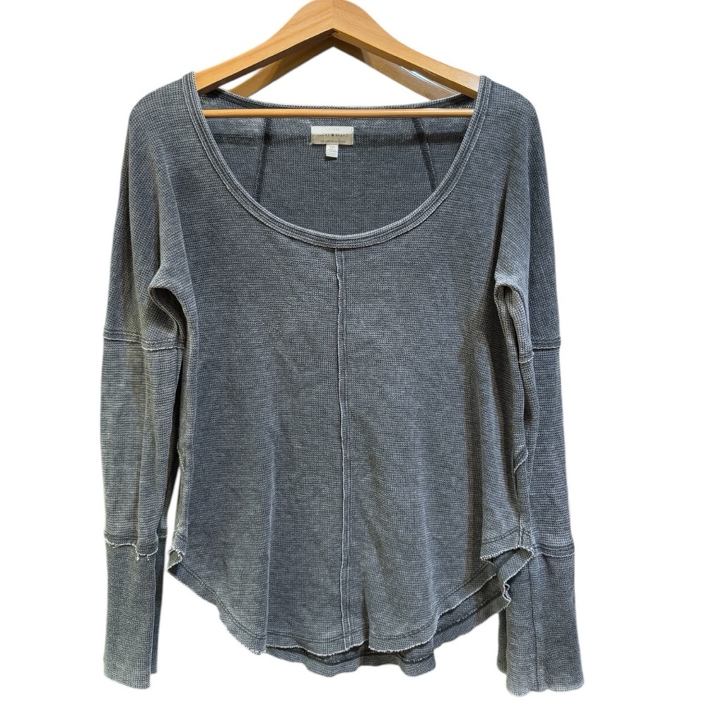 Lucky‎ Brand Gray Relaxed Asymmetrical Long Sleeve Top